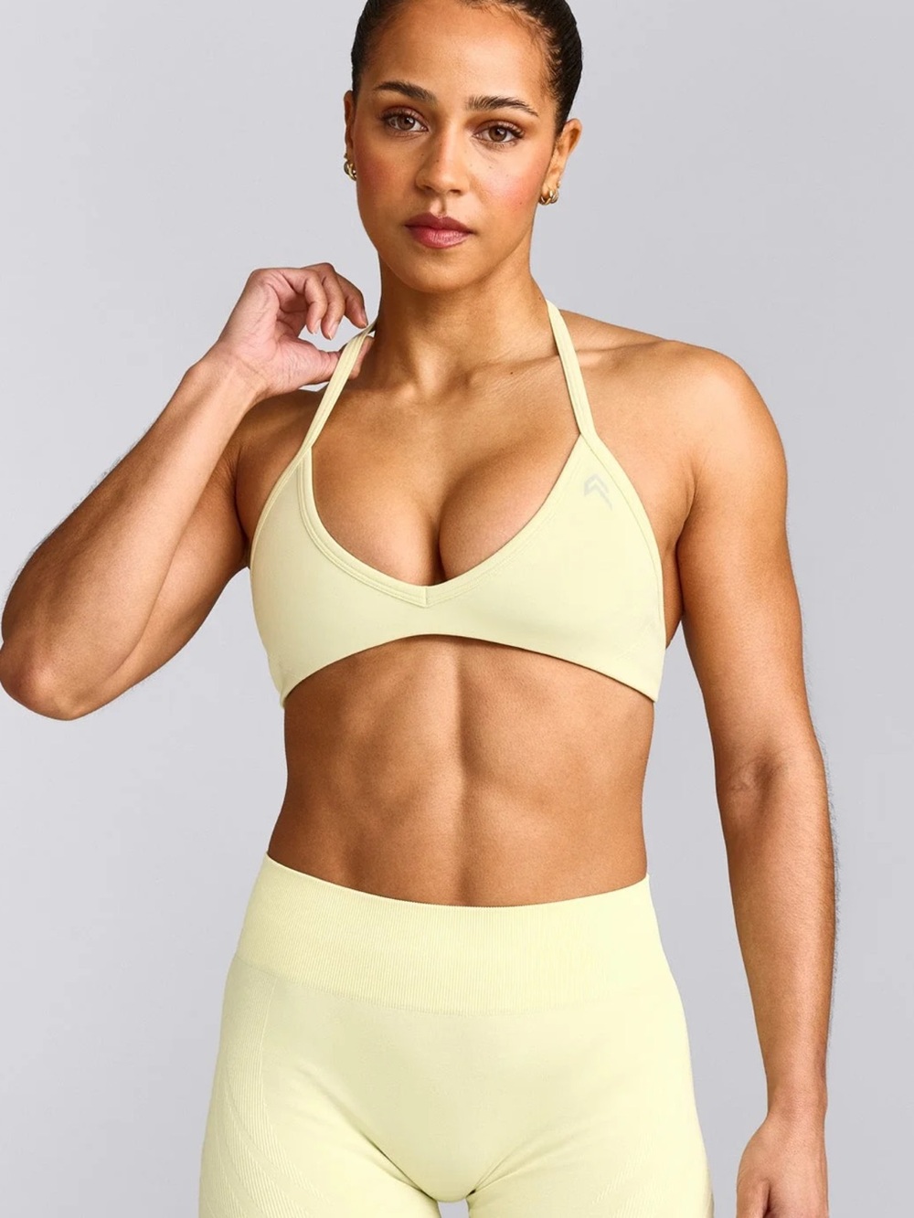 Oner Yellow ENHANCELIFT™ SEAMLESS MINIMAL HALTER NECK BRALETTE
